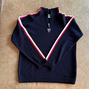 Men’s Dale of Norway Navy Half-zip Navy Sweater with Red and White Accents